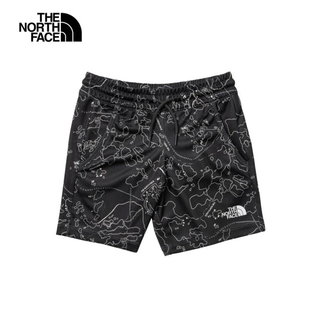 The North Face 官方旗艦 北面兒童黑色UPF防曬可調節褲腰短褲｜86U4SXI(抗UV)