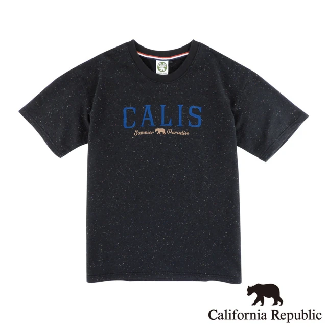 California Republic 細緻CALIS繡花寬鬆版圓領棉TEE(男版)