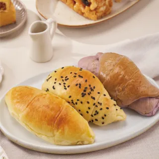 【洪瑞珍】角角餐包3盒組共18入(每盒6入共3盒 奶酥/芋泥/肉鬆  早餐 宵夜 爆餡 點心 下午茶)