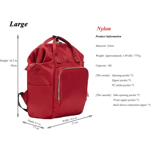 【WHOSE BAG】買一送一 日系大容量防潑水後背包｜多口袋口金雙肩包 贈折疊旅行包 NO.KK011