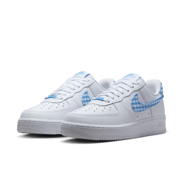 NIKE 耐吉 休閒鞋_女_白藍_格子 AF1 07 ESS TREND(DZ2784100)