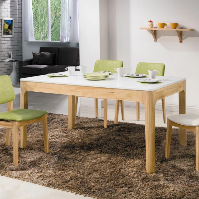 MUNA 家居 希芙雙色5尺全實木餐桌/A766/不含椅(桌