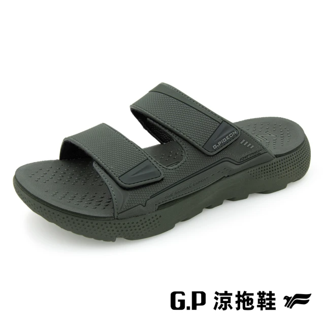 G.P 男款超輕量緩震雙帶拖鞋G9385M-軍綠色(SIZE:40-44 共三色)