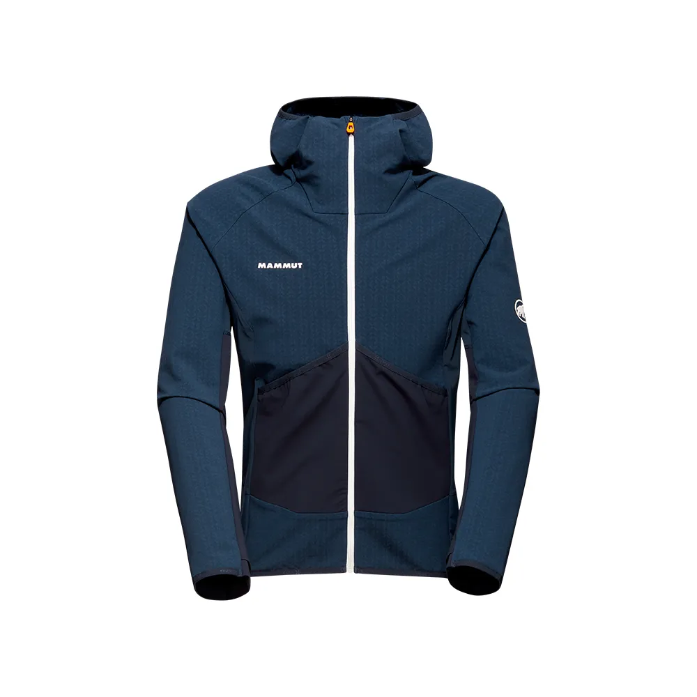 【Mammut 長毛象】Eiger Speed ML Hybrid Hooded Jkt 極限艾格防潑水中層連帽外套 夜藍 男款 #1014-05011