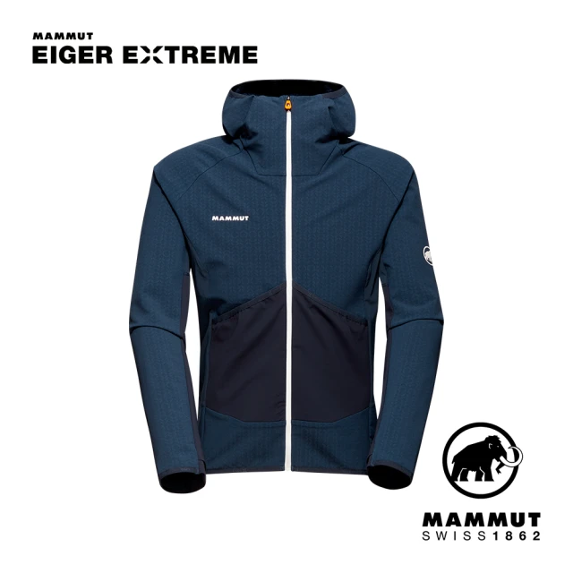 Mammut 長毛象 Eiger Speed ML Hybrid Hooded Jkt 極限艾格防潑水中層連帽外套 夜藍 男款 #1014-05011