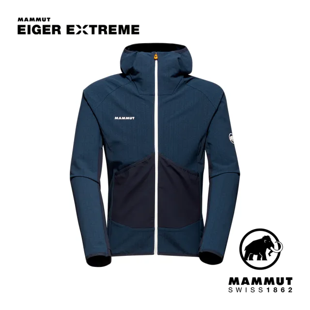 【Mammut 長毛象】Eiger Speed ML Hybrid Hooded Jkt 極限艾格防潑水中層連帽外套 夜藍 男款 #1014-05011