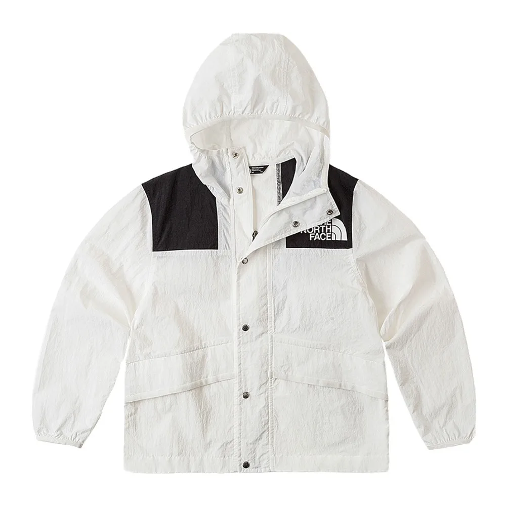 【The North Face】外套 兒童 男童 女童 運動連帽外套 防風 防曬 TEEN 86 UPF MOUNTAIN 黑白 NF0A899BLA9