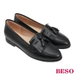 【A.S.O 阿瘦集團】BESO經典立體流蘇舒適平底樂福鞋(黑色)