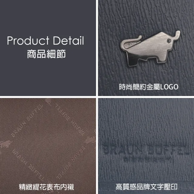 【BRAUN BUFFEL 德國小金牛】台灣總代理 默瑟-II 5卡透明窗皮夾-印度藍(BF384-316-II)