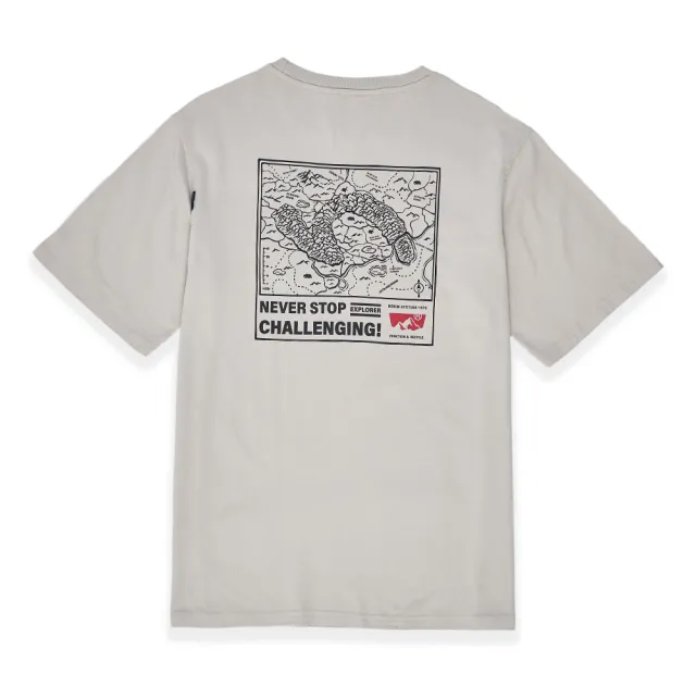 【5th STREET】男裝 短袖 短t 上衣 t恤 TEE 山脈 logo 印花 灰色(570953)