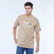 【JEEP】男裝 簡約山岳LOGO短袖T恤(卡其)