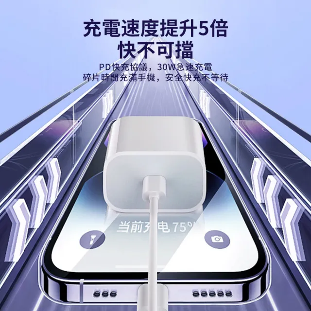 【YUNMI】氮化鎵GaN充電器 30W PD Type-C 單孔快充充電頭(蘋果Iphone15/16/三星/vivo)