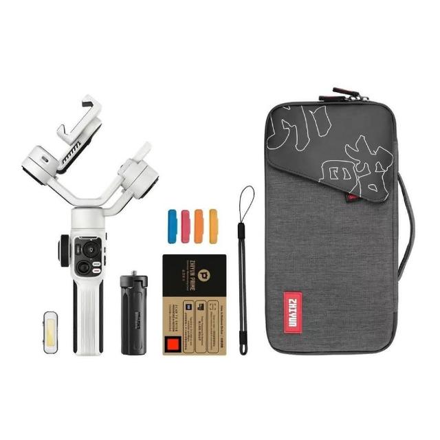 智雲 ZHIYUN SMOOTH 5S 手機雲臺穩定器，專為手機拍攝設計，提供跟隨、平移、固定等多種拍攝模式，內建藍芽功能與 App 支援，讓操作更便捷。相容多款相機腳架，輕鬆捕捉穩定的影像，適合 vlog、短影片及專業攝影使用，提升您的創作品質。