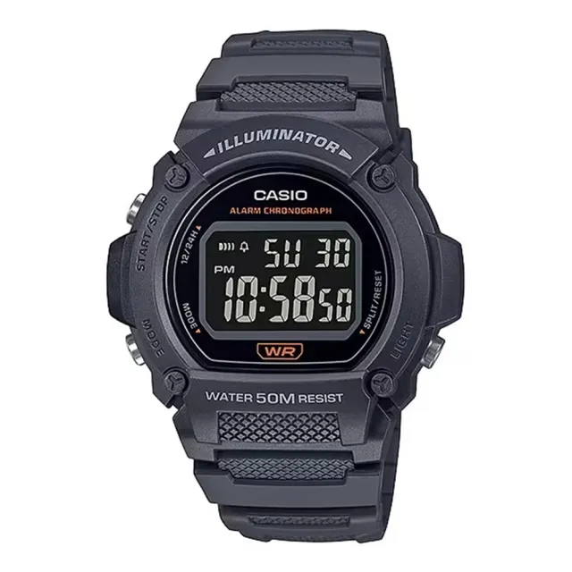 【CASIO 卡西歐】卡西歐 復古風造型圓形數位休閒運動計時電子錶 多色可選 學生當兵中性(W-219H)