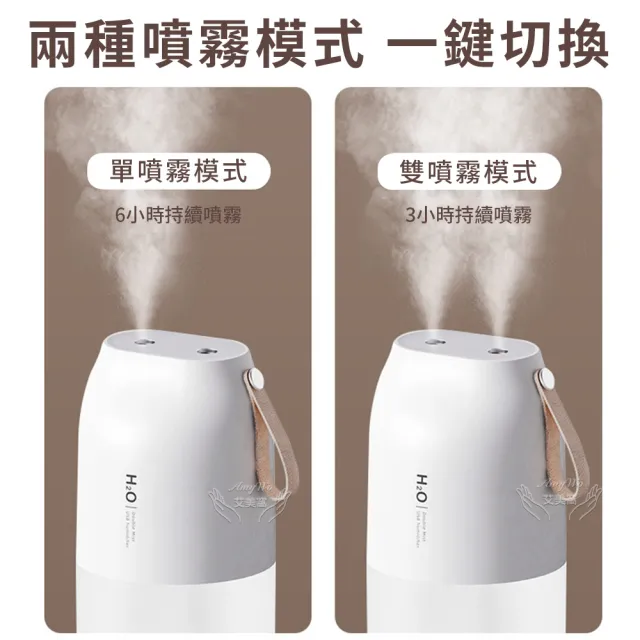 【Amywo艾美窩】雙噴頭生氧機 USB充電IT-00300(大霧量 霧化機 水氧機 生氧機 加濕器無線加濕器)