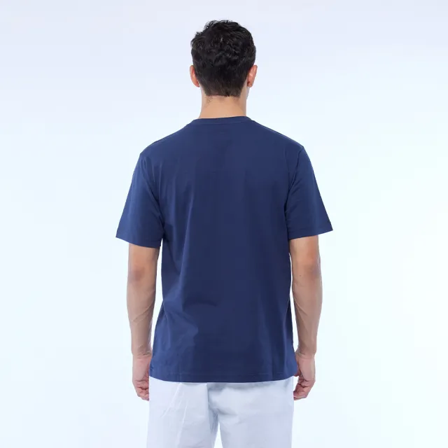 【JEEP】男裝 品牌LOGO貼布繡短袖T恤(藍色)
