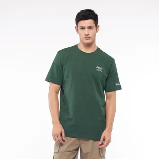 【JEEP】男裝 山系文字LOGO印花短袖T恤(綠色)