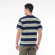 【JEEP】男裝 跳色條紋短袖T恤(深藍)