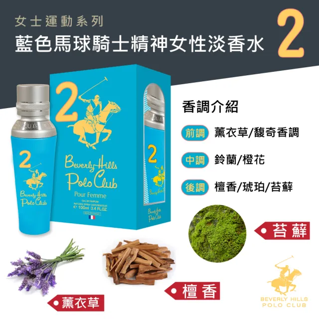 【B.H.POLO】藍色馬球騎士精神女性淡香水 100ml(專櫃公司貨)