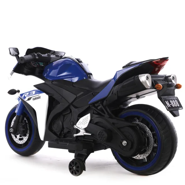 【聰明媽咪兒童超跑】R3 重型兒童電動機車 摩托車(藍色)
