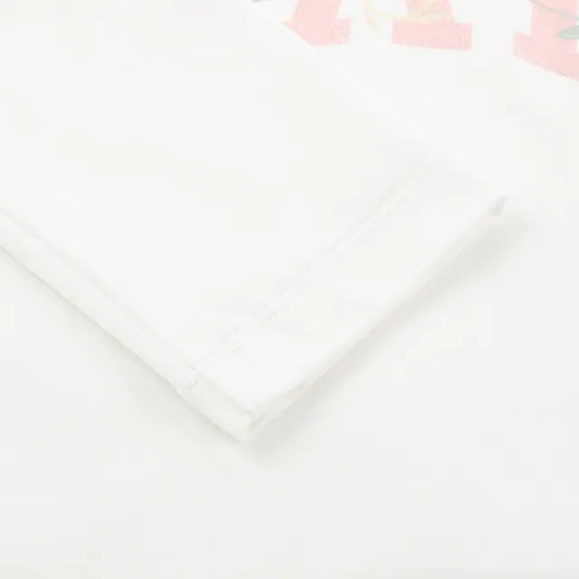 【GAP】女童裝 Logo印花圓領長袖T恤-白色(890401)