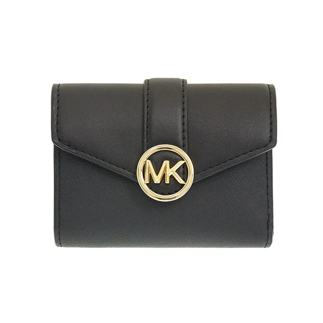 Michael Kors 銀字灰白槓滿版MK名片夾+短夾禮盒