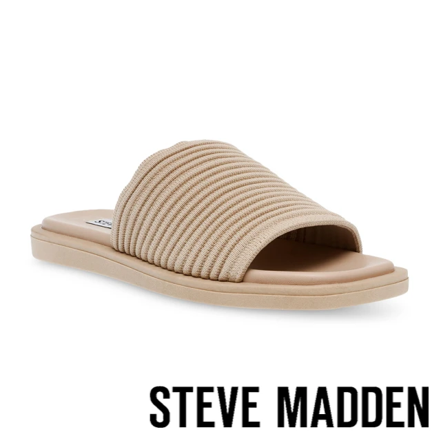 STEVE MADDEN AWESTRUCK 針織條紋拖鞋(米色)