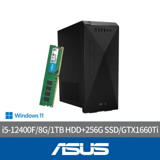 ASUS 華碩ASUS 華碩 +16G記憶體組★i5 GTX1660Ti六核電腦(H-S501MD/i5-12400F/8G/1T+256G SSD/GTX1660Ti/W11)