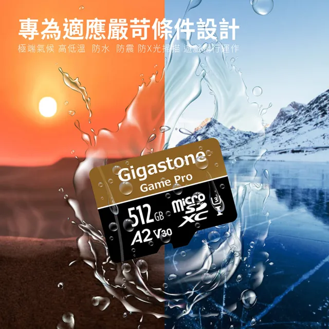 【GIGASTONE 立達】microSDXC UHS-Ⅰ U3 A2V30 256GB遊戲高速記憶卡-3入組(支援Switch/GoPro)