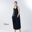 【Qiruo 奇若名品】春夏專櫃黑色背心洋裝3024F 簡約個性英文版(時)