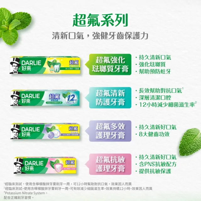 【DARLIE 好來】超氟抗敏護理牙膏140gX2入(防蛀/抗牙敏感)