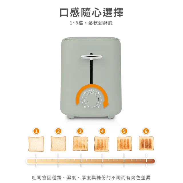 【Kolin 歌林】烤麵包機-摩卡灰/抹茶綠(KT-SD2373)