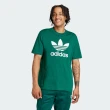 【adidas 愛迪達】上衣 男款 短袖上衣 運動 三葉草 TREFOIL T-SHIRT 綠 IR7976