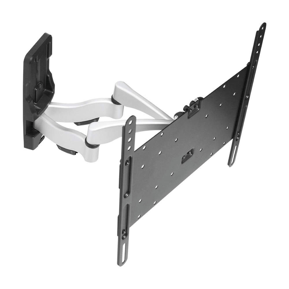 HE H444AE 壁掛式電視架,適合32-70吋電視,最大承重35公斤,使用高強度鋅鋁合金與合金鋼材,防鏽烤漆處理,臺灣製造保固4年以上。VESA 400x400公分以內適用,前後拉伸4.1-36公分,左右視角±60度,上下俯仰0-12度調整,附安全鎖與扭力裝置。產品尺寸430x285x41mm,本體重量4.95kg,DIY安裝附螺絲與說明書,離牆最近4.1cm,黑色系設計,提升居家空間利用率。 HE H444AE