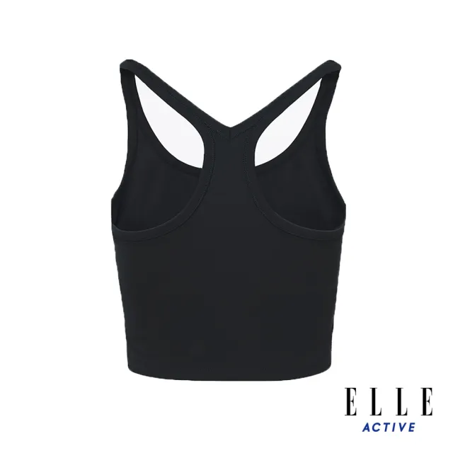 【ELLE ACTIVE】女款 修身細肩帶短背心-黑色(EA24M2W1001#99)
