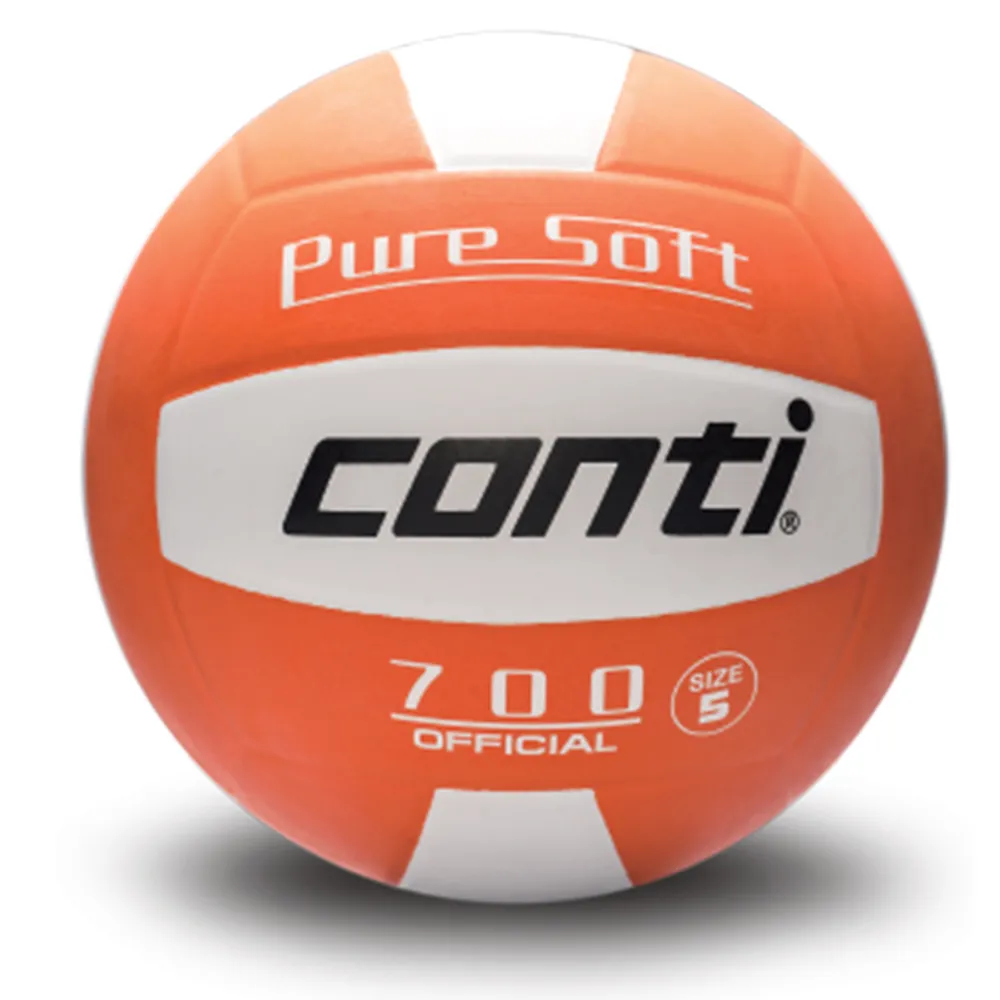 【Conti】原廠貨 3號球 超軟橡膠排球/競賽/訓練/休閒 橘白(V700-3-WO)