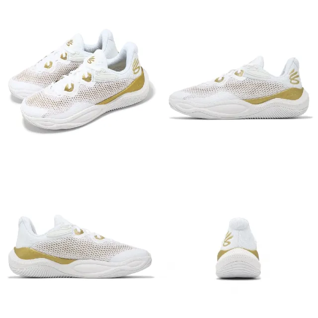 【UNDER ARMOUR】籃球鞋 Curry Splash 24 AP 男鞋 白 金 網布 緩衝 低筒 咖哩 運動鞋 UA(3027262101)