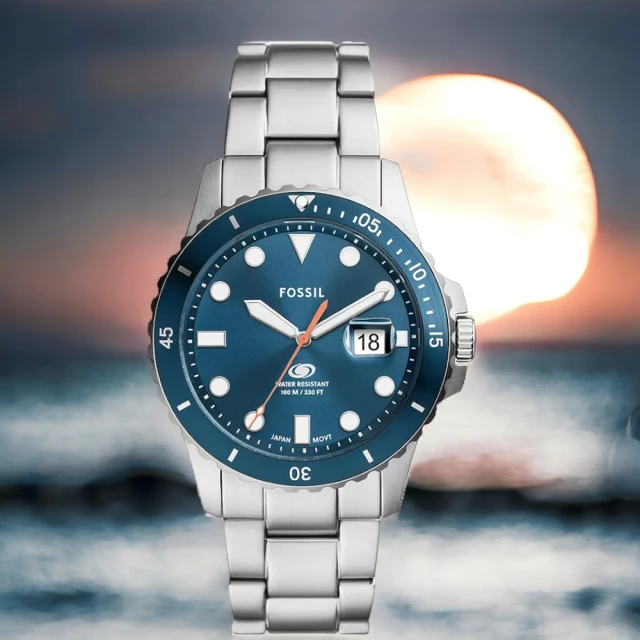 FOSSILFOSSIL Blue Dive 潛水風格 藍色 日曆手錶 男錶(FS6050)
