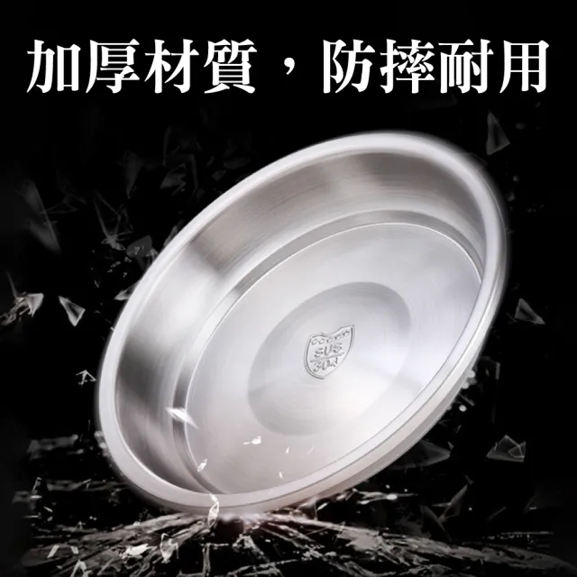 【新錸家居】德國SSGP★升級加厚加深麗質304不鏽鋼盤/湯盆-任選三入(防摔防燙兒童碗露營野餐內鍋備料盤)