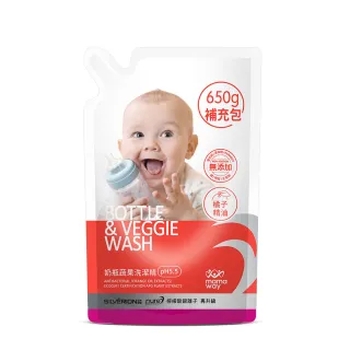 【mamaway 媽媽餵】奶瓶蔬果洗潔精補充包 六入(650ml×6)
