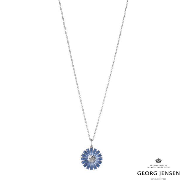 Georg Jensen 喬治傑生 DAISY 項鍊(純銀 藍瓷琺瑯 項鍊)