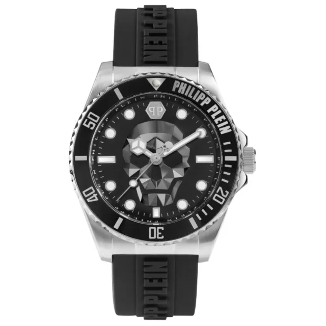 【PHILIPP PLEIN】The $kull Diver 骷髏潛水錶 黑X銀 PWOAA0122_44mm