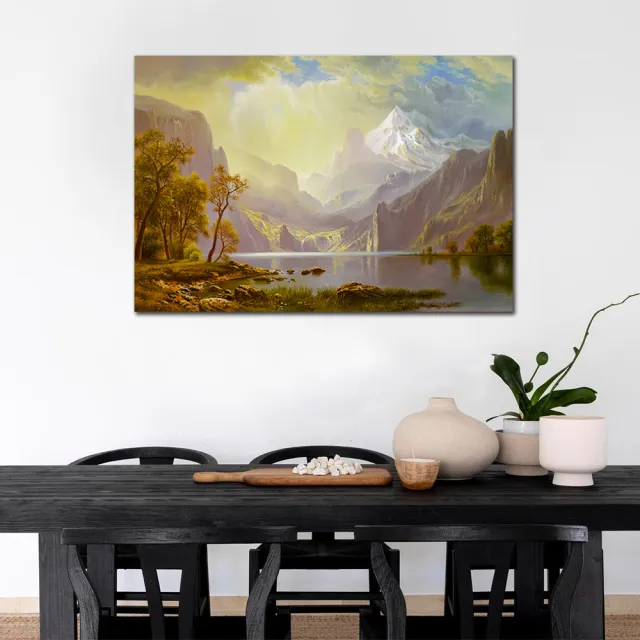 【御畫房】天山湖畔 國家一級畫師手繪油畫60×90cm(VF-86)