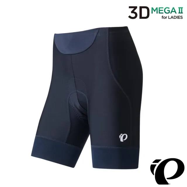 【PEARL iZUMi】涼感3D極厚褲墊女短車褲 黑 W230MEGAII-1(初學者/長途/抗UV/單車/運動/自行車/日本製)