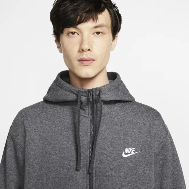 【NIKE 耐吉】外套 男款 運動連帽外套 AS M NSW CLUB HOODIE FZ BB 深灰 BV2646-071