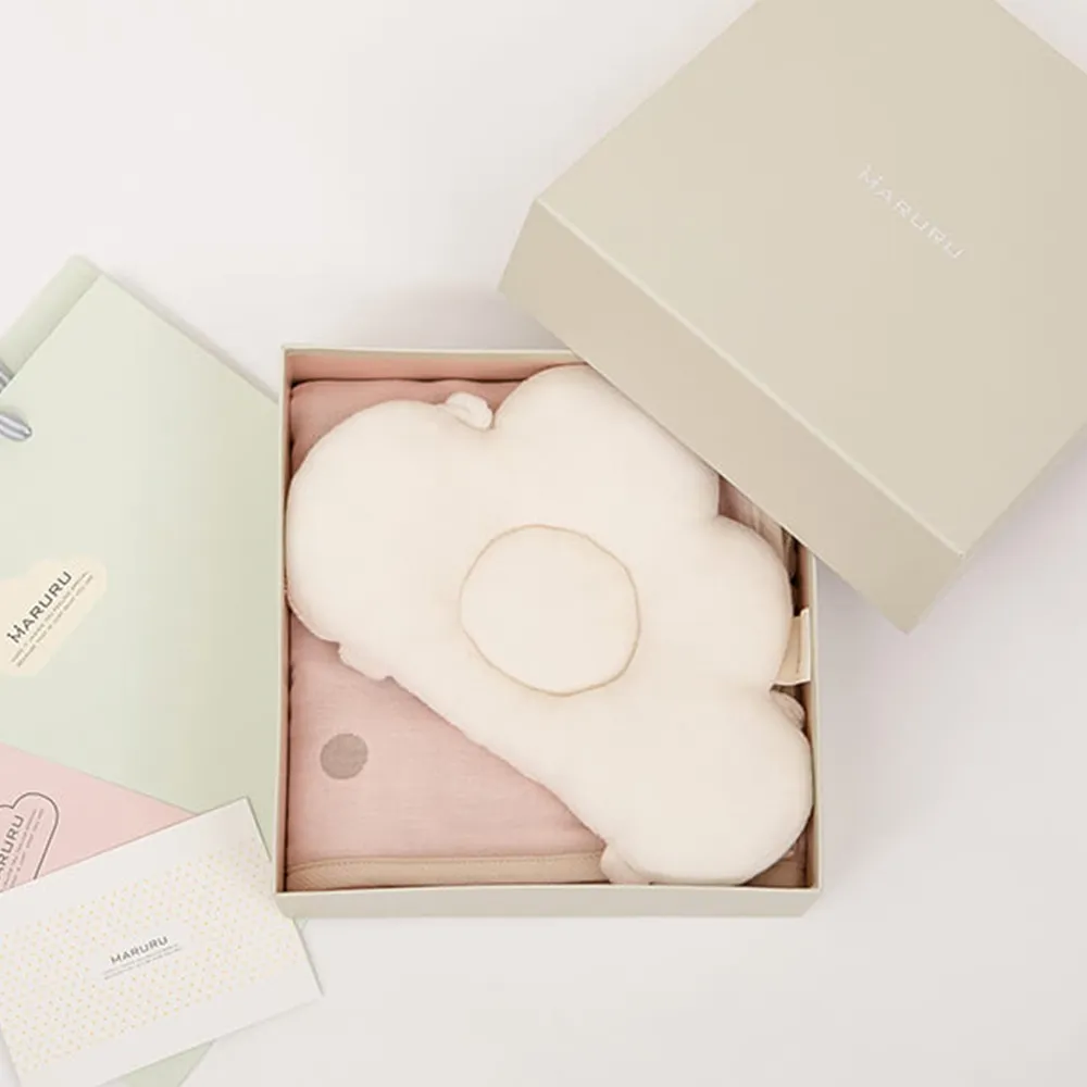 【MARURU】禮盒組 日本製五層紗被嬰兒粉 哺乳枕組 70x50cm(彌月禮盒 新生兒禮盒 出生送禮 新生兒送禮)