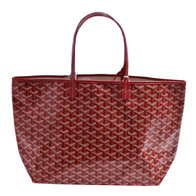 【GOYARD 高雅德】經典St. Louis PM防水帆布LOGO購物包(中-紅-附收納袋AMALOUIS-PM01-RED)