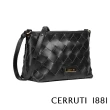 【Cerruti 1881】限量2折 義大利頂級小牛皮肩背包 CEBA05380M 全新專櫃展示品(黑色)