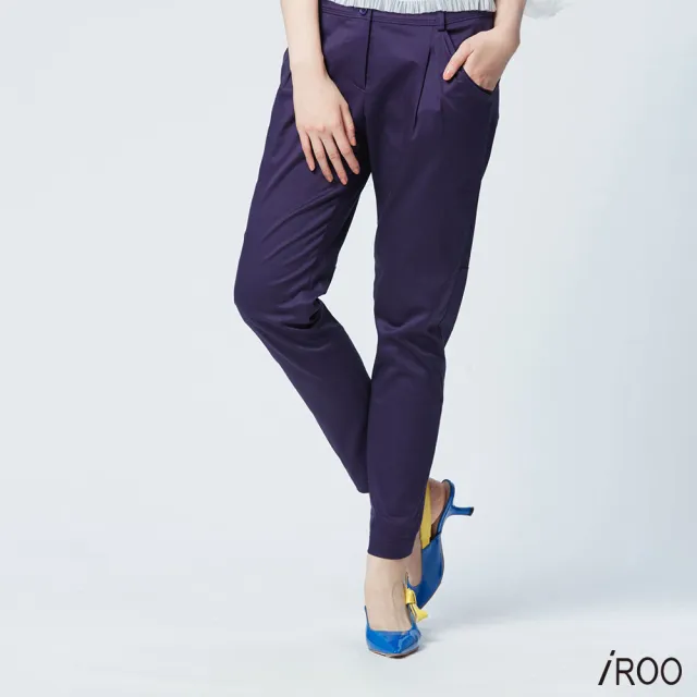 【iROO】基本窄管褲女人牛仔長褲