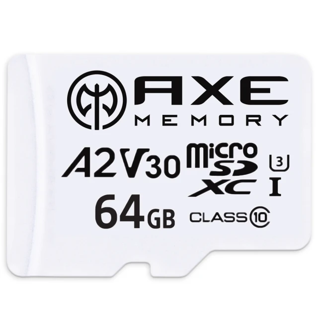 【AXE MEMORY】MicroSDXC 64GB A2 V30/ UHS-I U3 4K-附轉卡 記憶卡(台灣製)